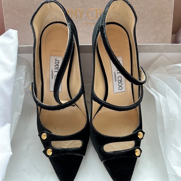 Jimmy Choo black velvet heels - Picture 1 of 7